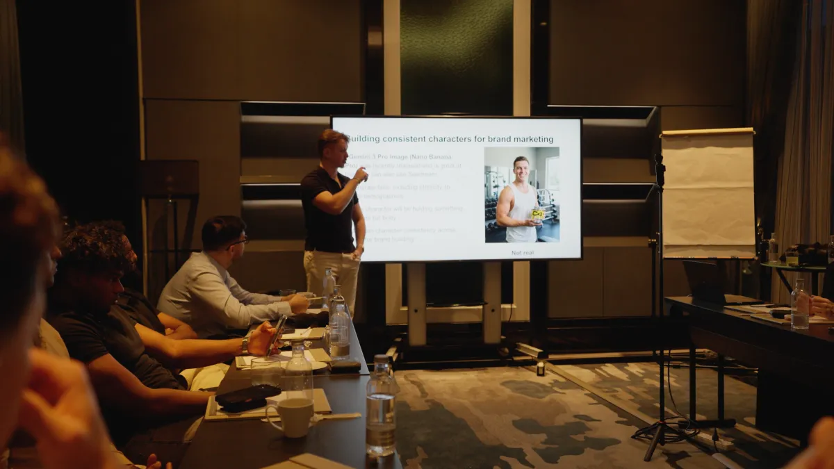 Eric Otten presenting on AI and brand marketing